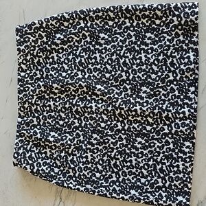 Express | Ponte Pull On Leopard Print Black and White Skirt - M